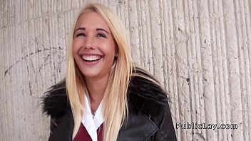Picked up in public big tits blonde gets fuck