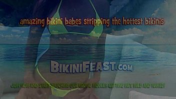 Asian Babe Pulls Her Bikini Bottom Aside