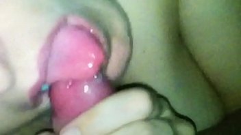 blowjob with cumshot in her mouth at home
