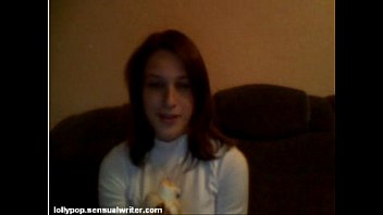Russian teen sucks banana on webcam, softcore