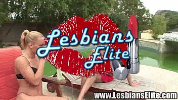 sexy lesbians share a dildo