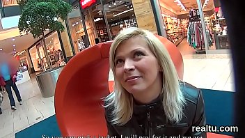 Charming czech nympho is tempted in the mall and pounded in pov