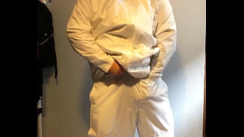 White Nike wind suit
