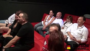 Orgy in the porn cinema