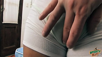 Round Ass TEEN Training and Teasing cock. Sexy Cameltoe.