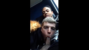 Sucking his friend's cock on the bus - WWW.PRAZERGAY.COM.BR