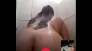 fat girl taking a shower