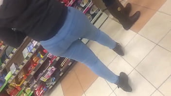 Candid slow mo video Mexican booty at gas station Pt 2