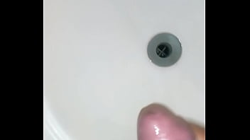 cumming in the bathroom sink