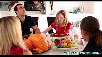 Cute And Tiny Teen StepSister Angel Smalls And Her StepBrother Fuck During Thanksgiving Dinner