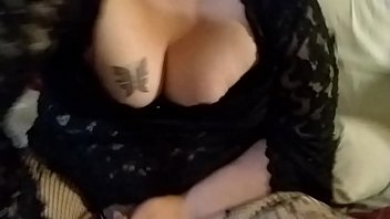 bbw trans jerking her small cock