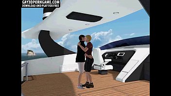 3D cartoon hunk sucks cock and gets fucked on a boat