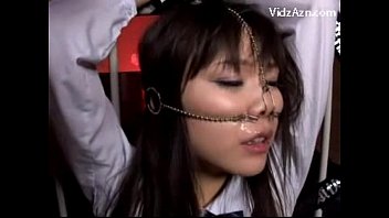 In Uniform With Pignose Tied To Bedframe Getting Her Mouth Fucked