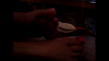 My GF giving me a footjob with happy ending..