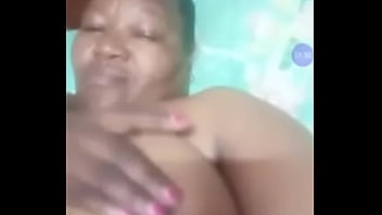 Thick ebony fingers herself