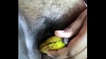 Indian busty girl masturbation with big banana