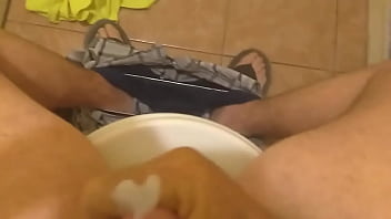 Hubby jacking off to our porn videos