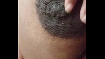 Ebony groping big tits