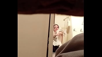 Spying on sister in shower