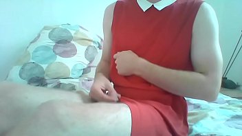 Sexy little secretary getting horny at home
