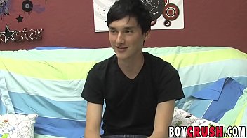 Twink interviewed before he strips and works his ass