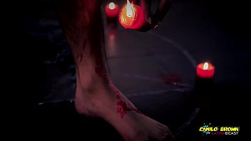 Horror Porn Candle Wax Ritual Summon A Sex Demon And Loud Cumshot Halloween