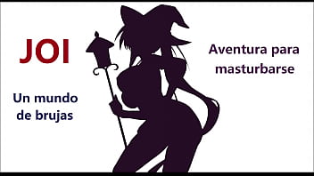 JOI - Role Playing. With a Spanish voice! A sexy little witch wants your cum.