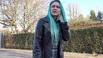 GERMAN SCOUT - GREEN HAIR GIRL TALK TO FUCK FOR CASH AT REAL PICK UP CASTING
