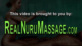 Teen massages with nuru gel for fuck