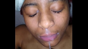 Young black THOT sucks young white dick