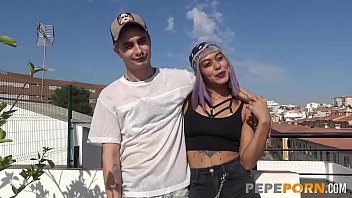 Young Lila's fantasy is doing a porno with her boyfriend!