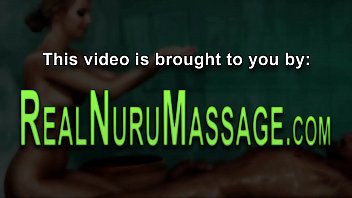 Nuru massaging milf gets spermed
