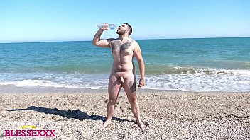 Straight male walking along the nude beach - Magic Javi
