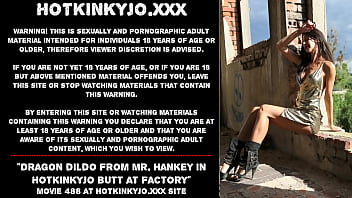 Dragon dildo from Mr. Hankey in sexy Hotkinkyjo butt at abandoned factory