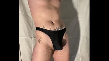 italian guy in thong shows cock