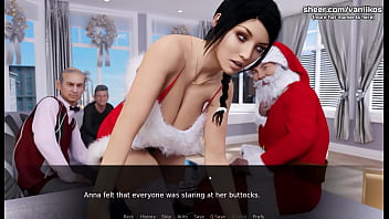 Anna Exciting Affection[Christmas Gift] | Hot teen student with a gorgeous big ass and huge tits fucks at Christmas with two old man teachers for better grades | My sexiest gameplay moments