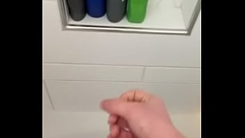 Cock ring lube stroking in shower
