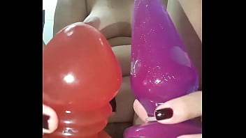 The naughty tried a new toy in her pussy but she really wanted to break her ass and show the deep and loose hole
