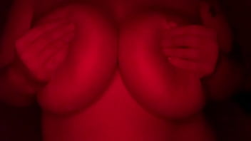 Red light oiled up titty fuck