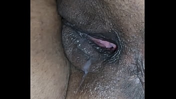 Super pretty wet ebony pussy close up