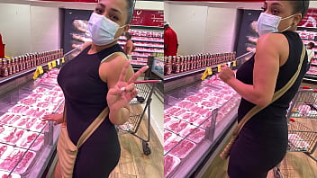 Meat Latin Girl on Supermarket Doggystyle Creampie