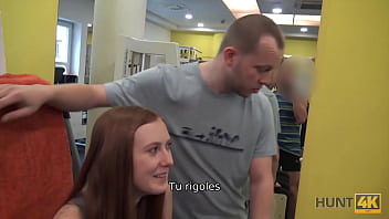 HUNT4K. Cuckold For Cash Lets The Hunter To Fuck His Girlfriend In The Empty Gym