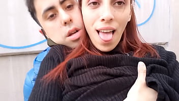 Risky public blowjob and fuck on the street next to the train station and in front of the police - @lynnscreamreal Public Adventures part 1