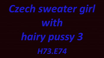Czech sweater girl with hairy pussy 3