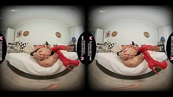 Solo blonde, Cherry Aleksa is masturbating again, in VR