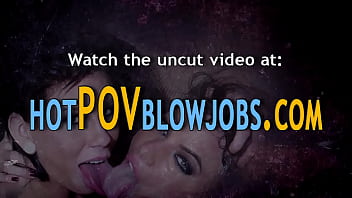 Teen gives pov blowjob and gags