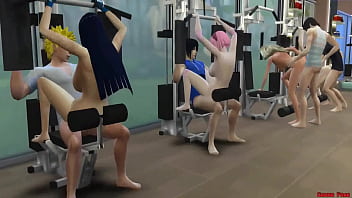 Naruto Hentai Episode 67 Hinata, Sakura, Ino and Tenten Fucked Doing Exercises Erotic Suit Hot Wives
