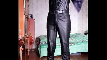 Guy in a jacket and leather pants