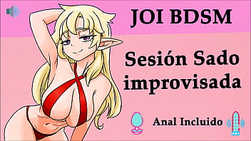 JOI hentai, improvised sado session, Spanish voice.