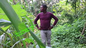this twink guy is caught at the plantation field masturbating and fucking publicly. Very hot African who takes pleasure